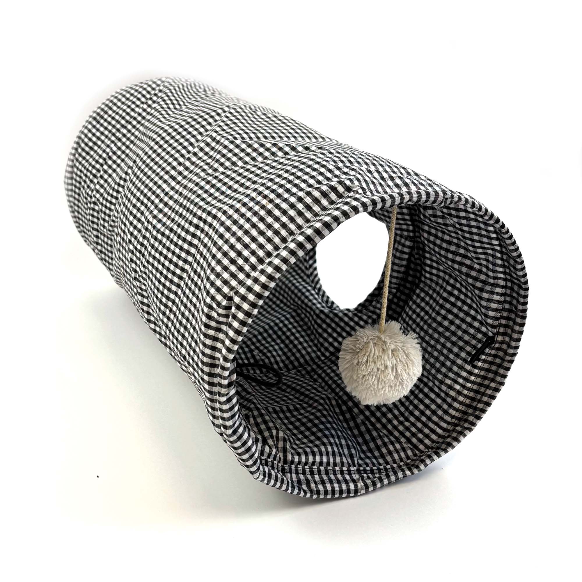 Tabby Patch Black Check Cat Tunnel