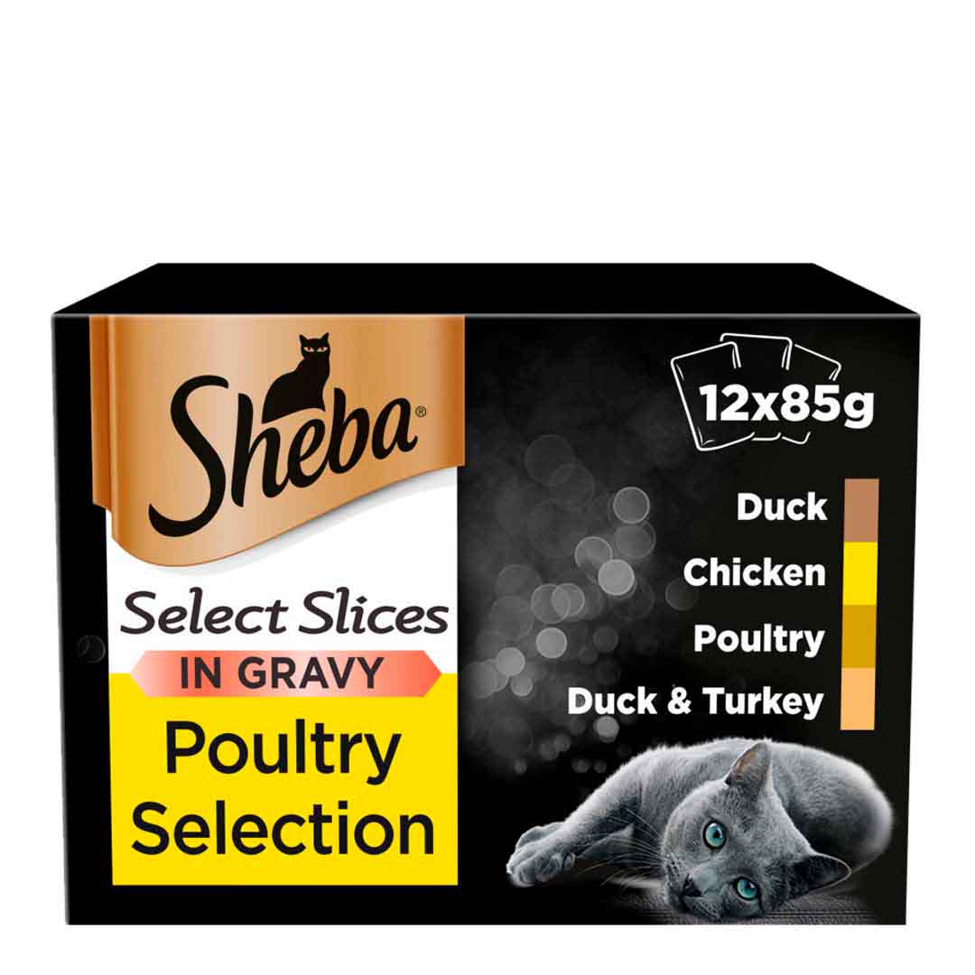 Sheba Pouch Select Slices in Gravy Poultry Collection 12x85g