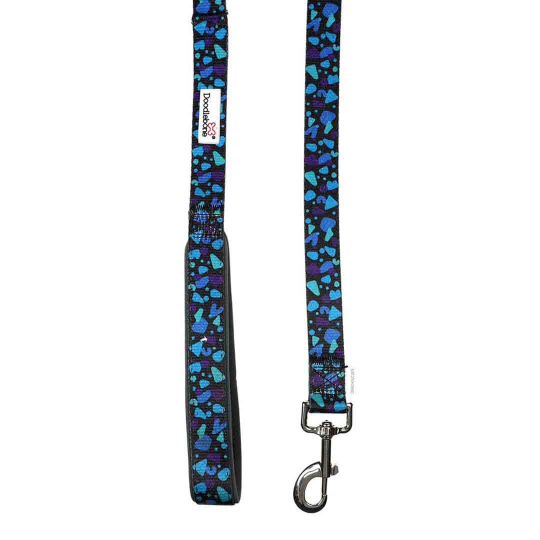 Doodlebone Bold Padded Dog Lead Electric Party 15mm