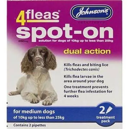 Johnsons 4Fleas Spot On Dual Action for Medium Dogs