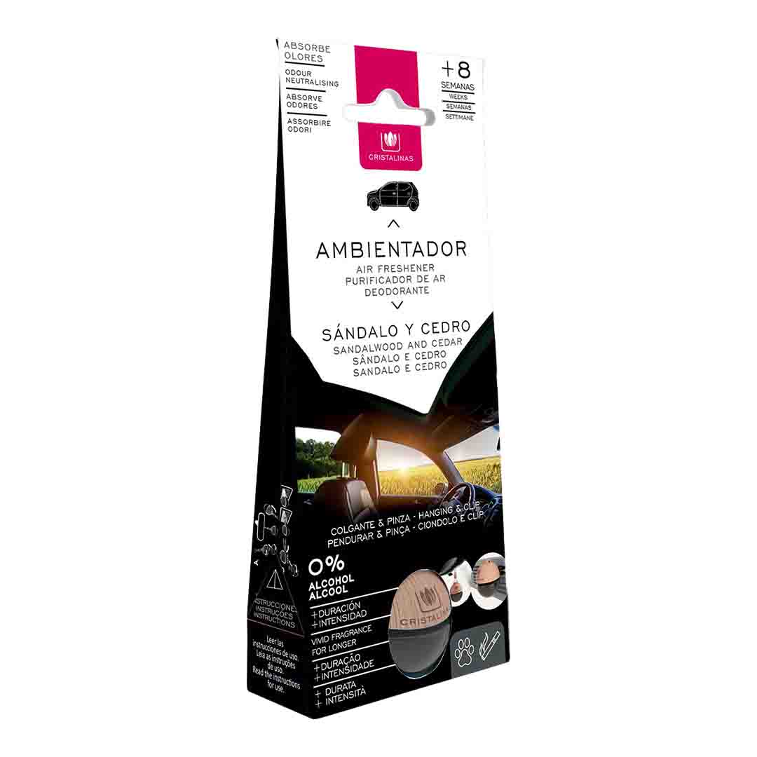 Cristalinas Car Air Freshener, Sandalwood & Cedar, 6ml