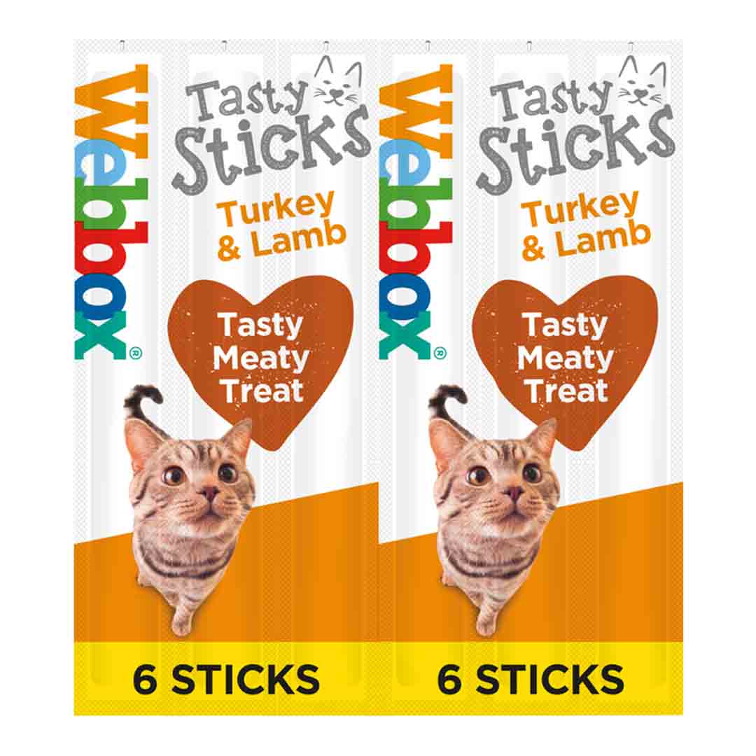 Webbox Cats Delight Tasty Sticks Turkey & Lamb, Cat Treats, 6 Pack