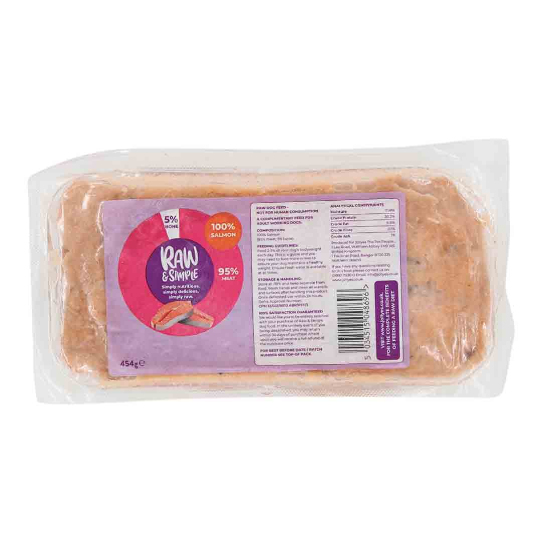 Raw and Simple Salmon Mince Raw Dog Food, 454g