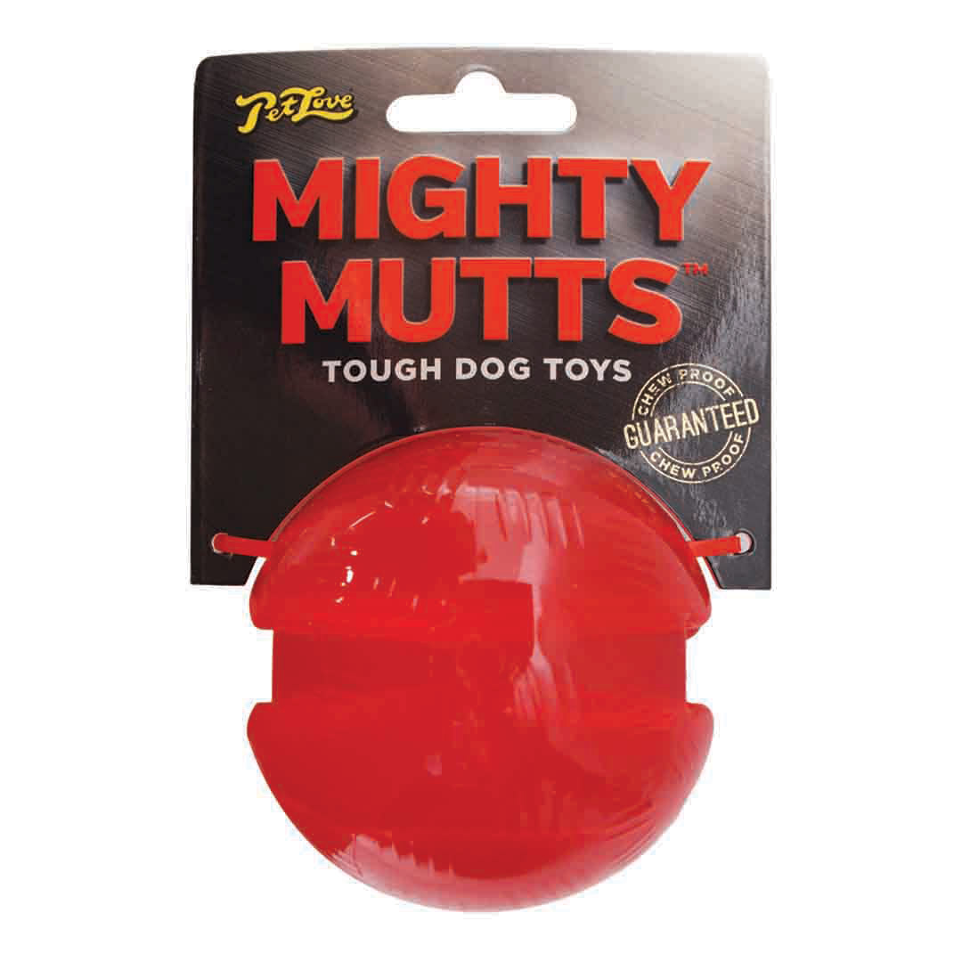 Mighty Muts Rubber Ball Dog Toy, Medium