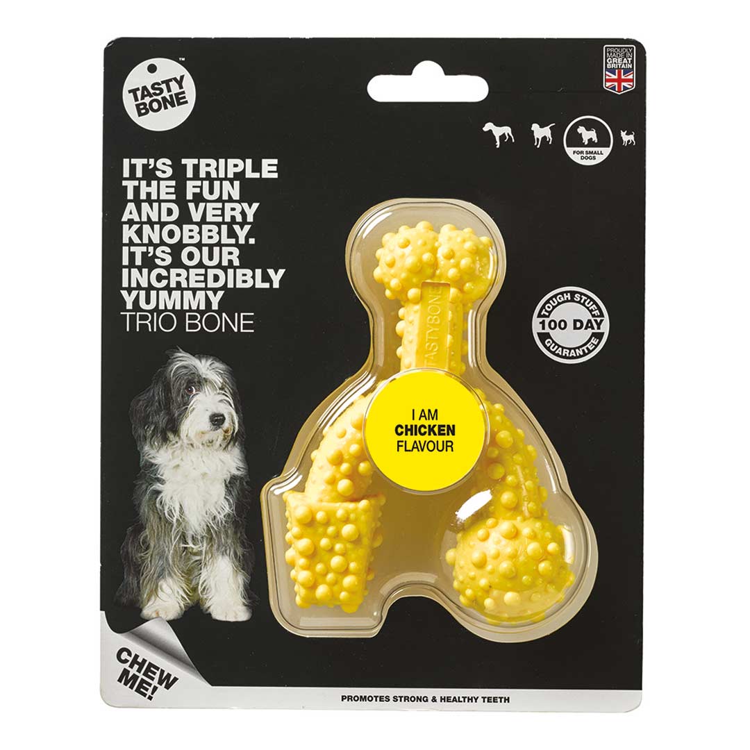 Tastybone Trio Chicken Dog Chew Toy, Small