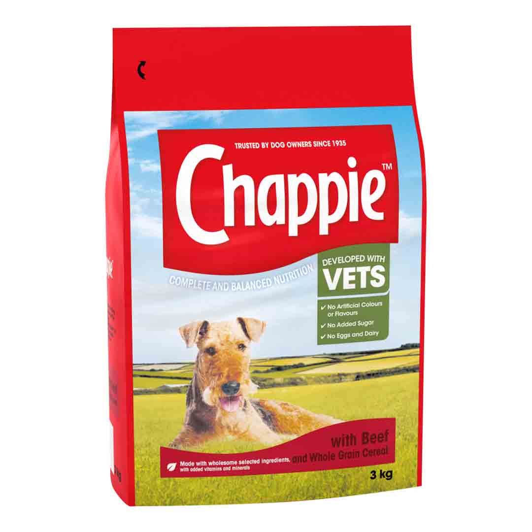 Chappie Dry Dog Food with Beef and Whole Grain Cereal 3kg