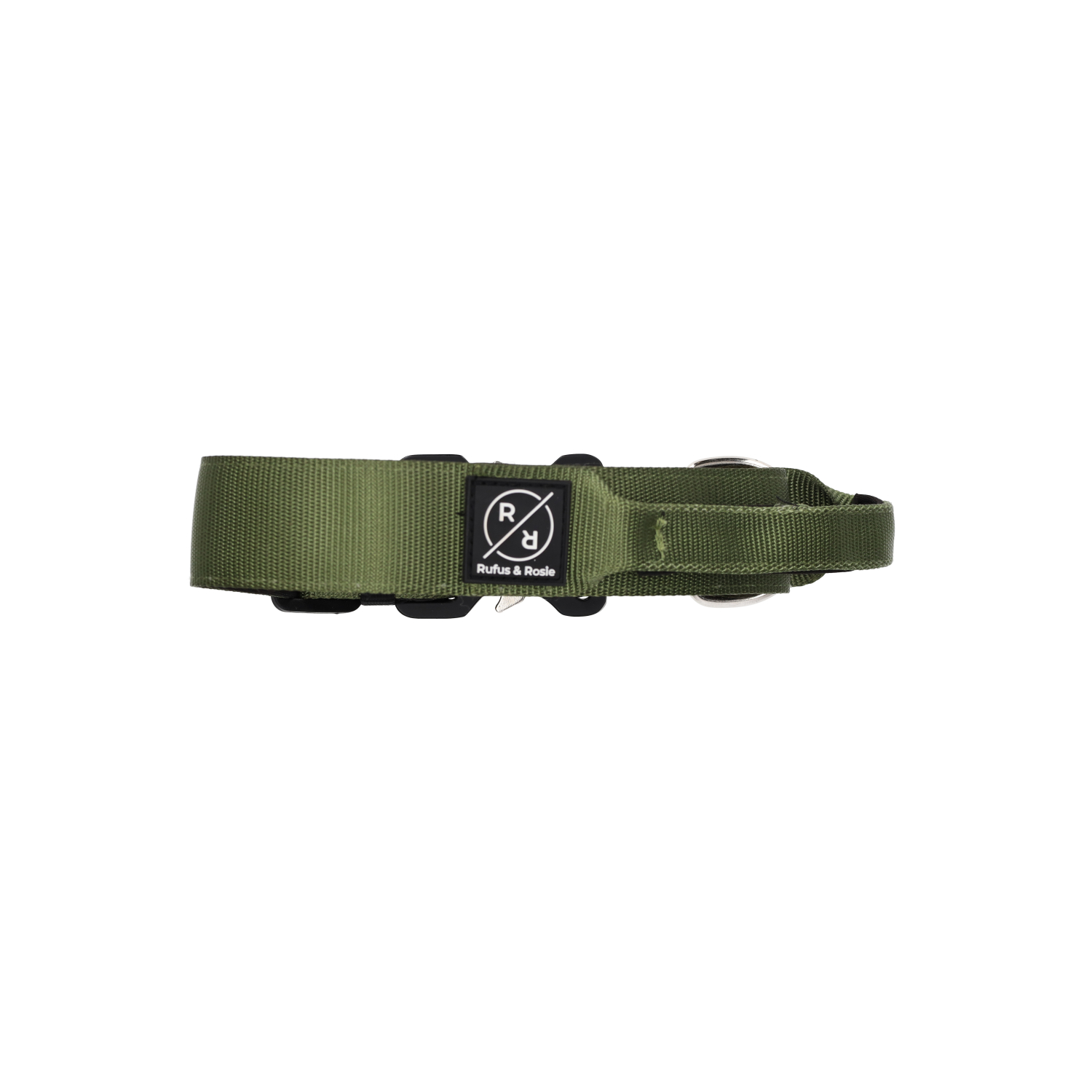 Rufus & Rosie Padded Handle Dog Collar, Large, Khaki
