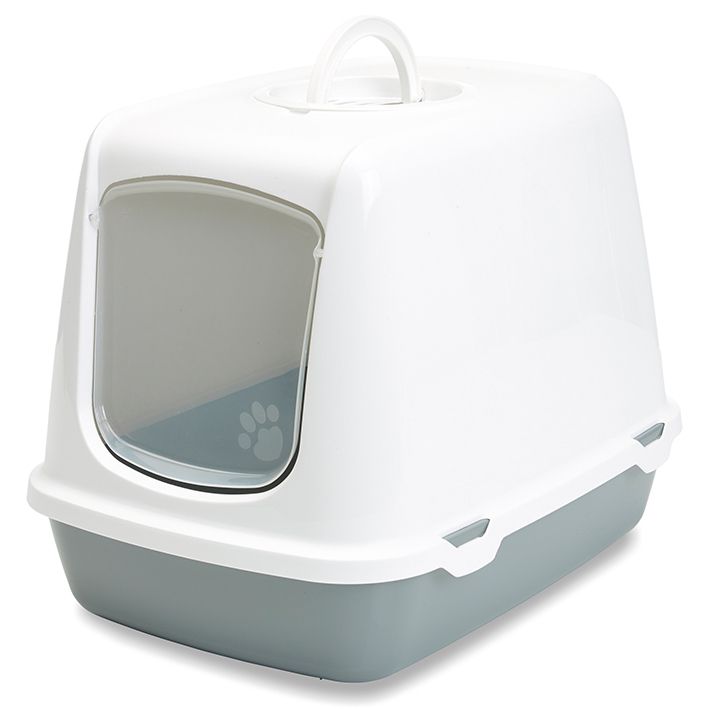 Savic Oscar Hooded Grey Cat Litter Box 