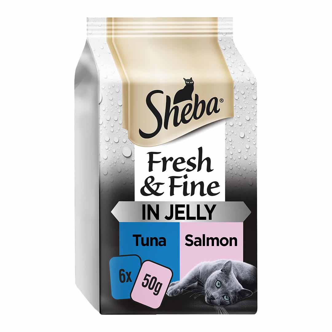 Sheba Fresh & Fine Cat Pouches with Tuna & Salmon in Jelly 6x50g
