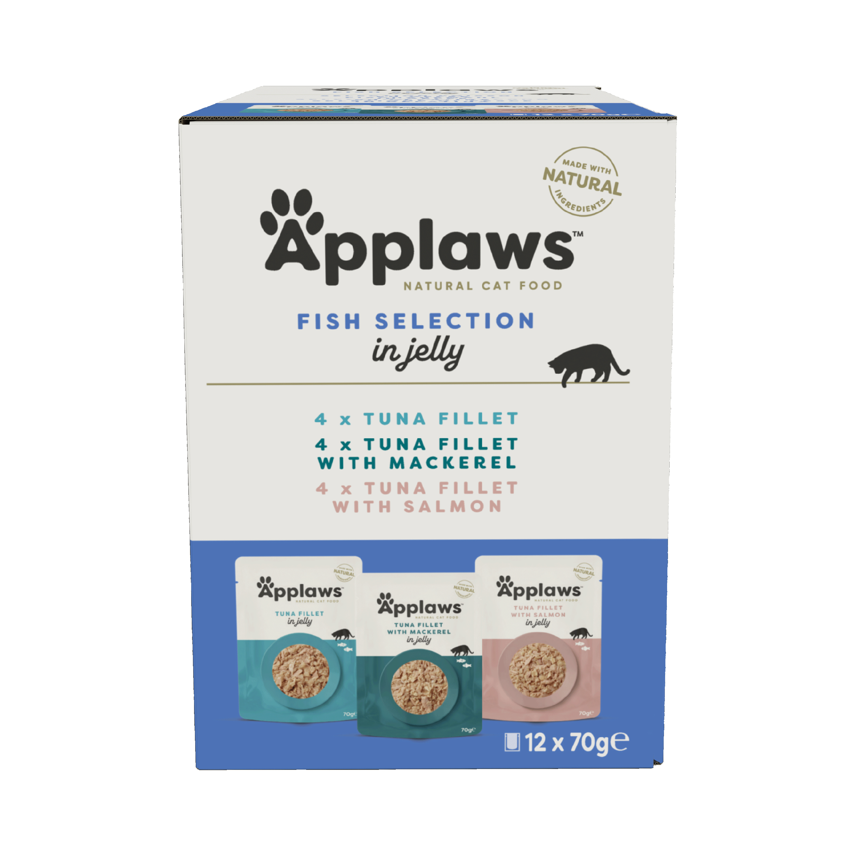Applaws Natural Wet Cat Food Fish Selection in Jelly 12x70g Pouches