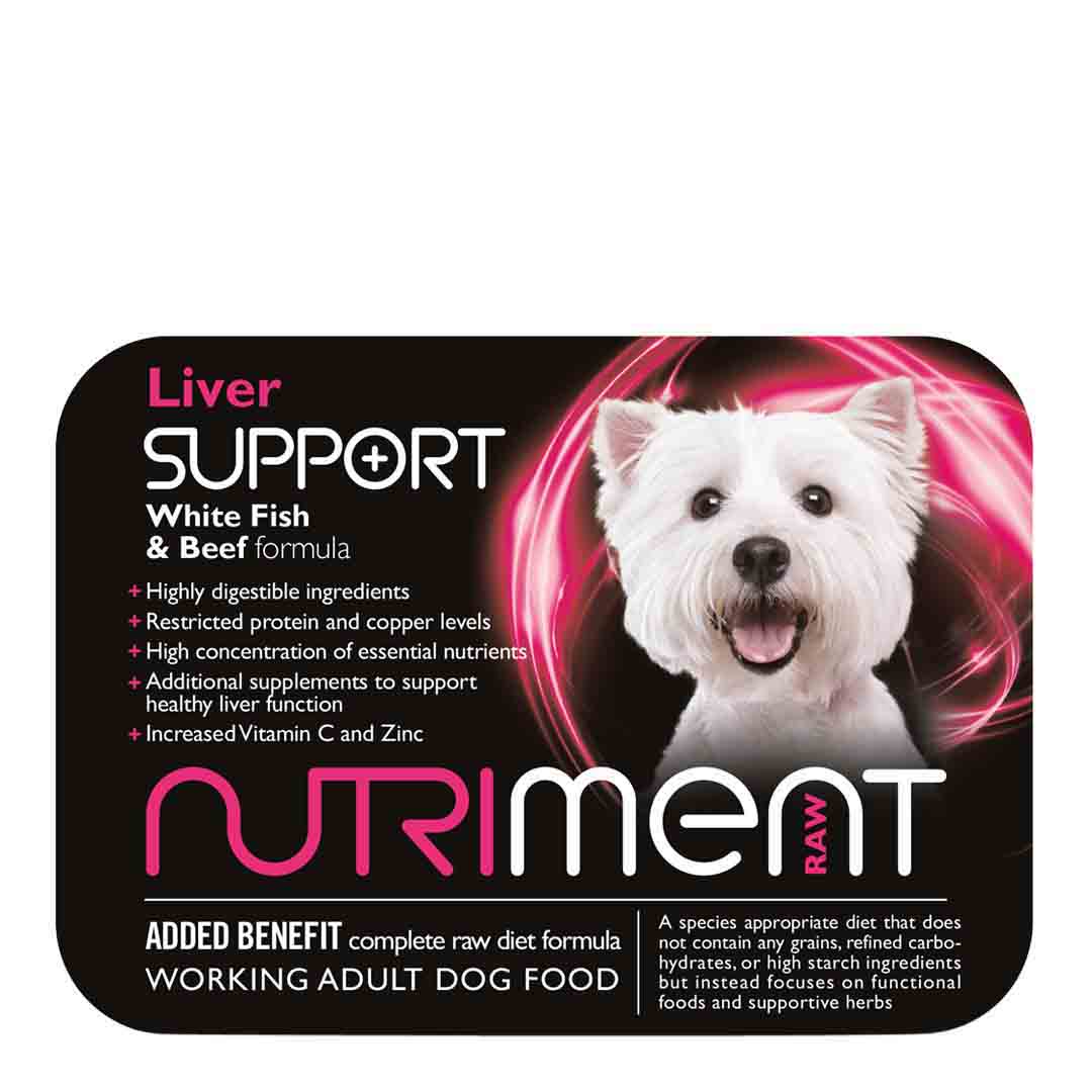 Nutriment Liver Support Raw Dog Food, White Fish & Beef Formula, 500g
