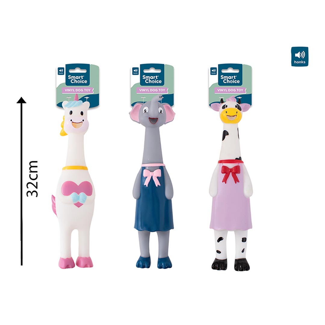Smart Choice Honking Animal Vinyl Assorted Dog Toy