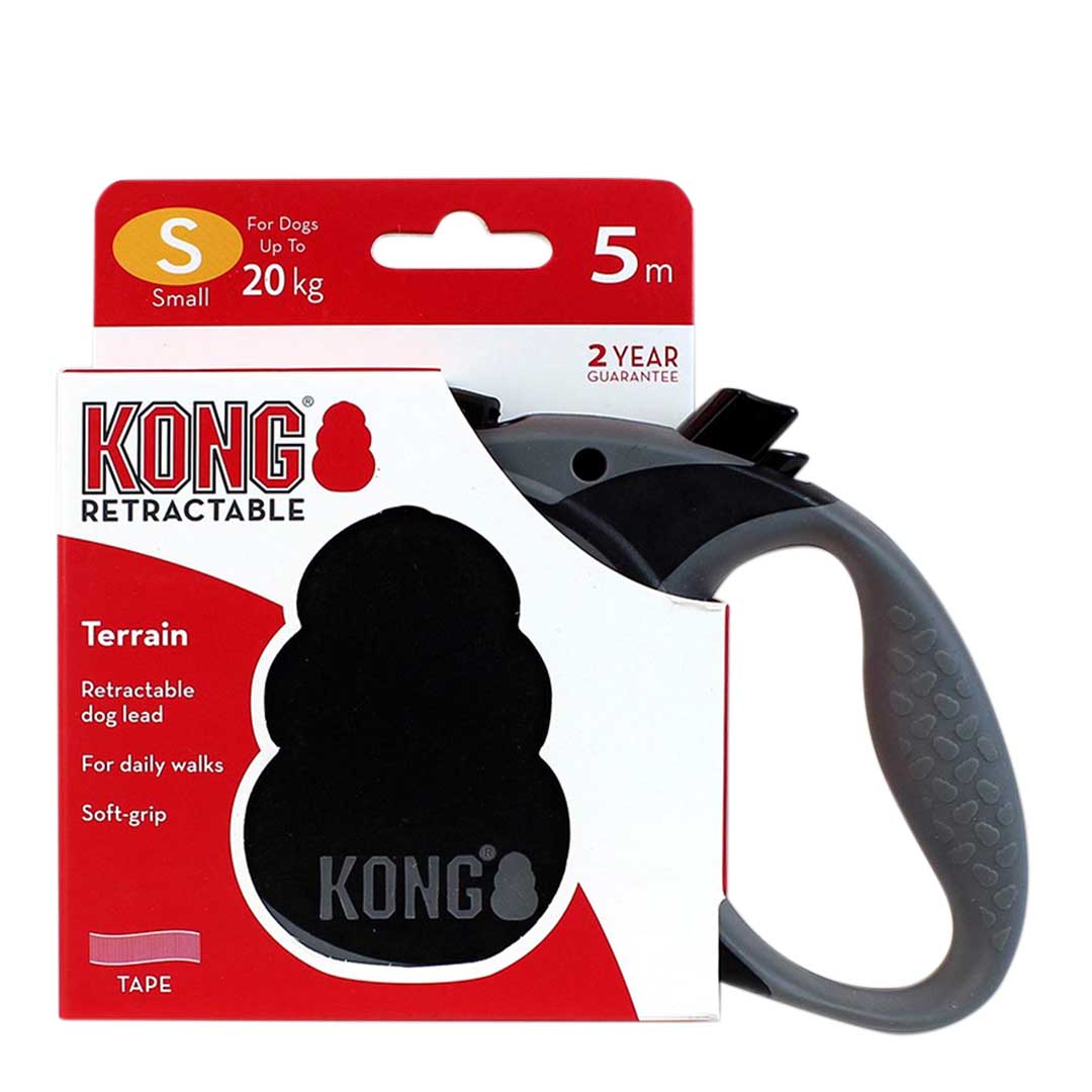 KONG Terrain Retractable Dog Lead Black 5m