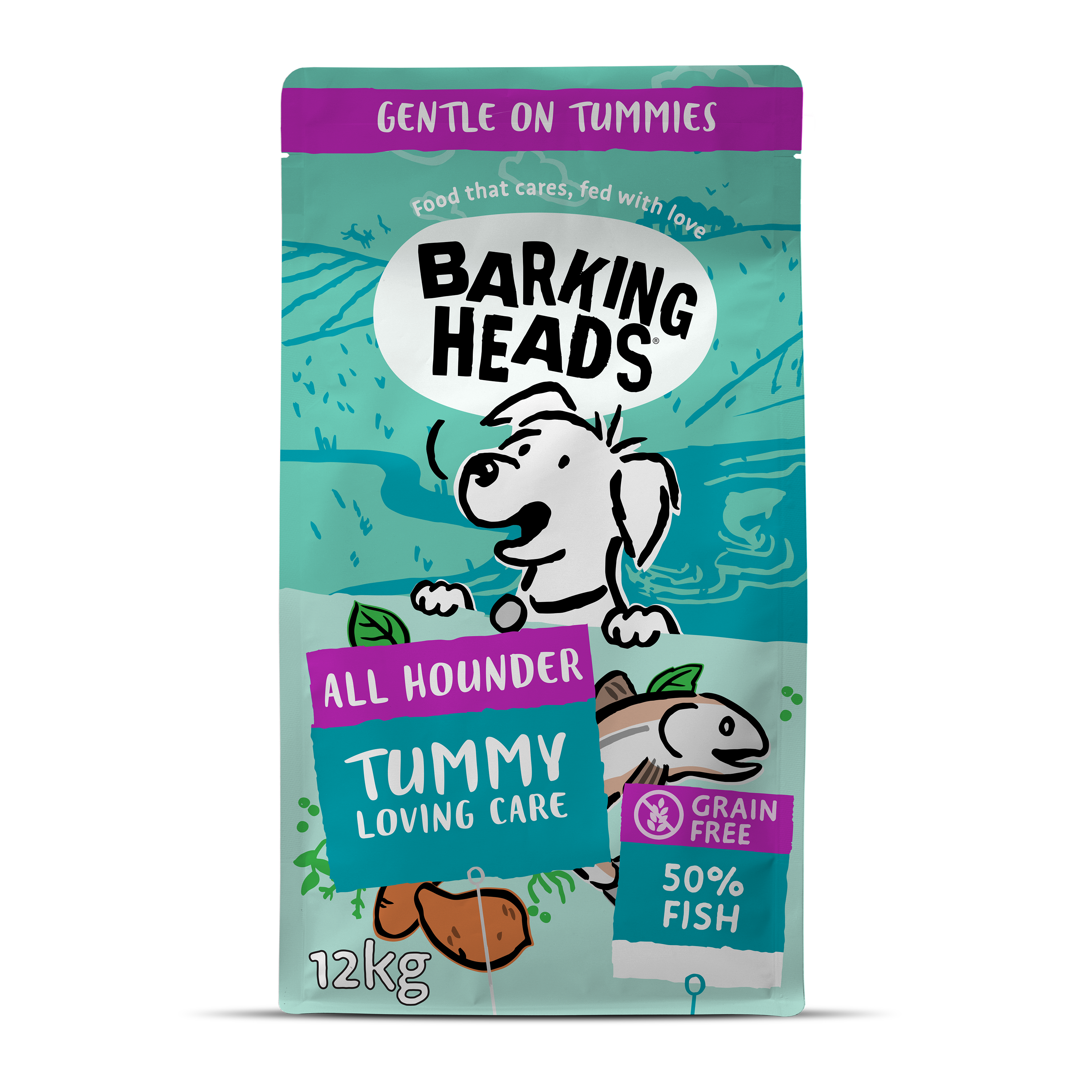 Barking Heads All Hounder Tummy Lovin' Care Fish Dry Dog Food, 12kg