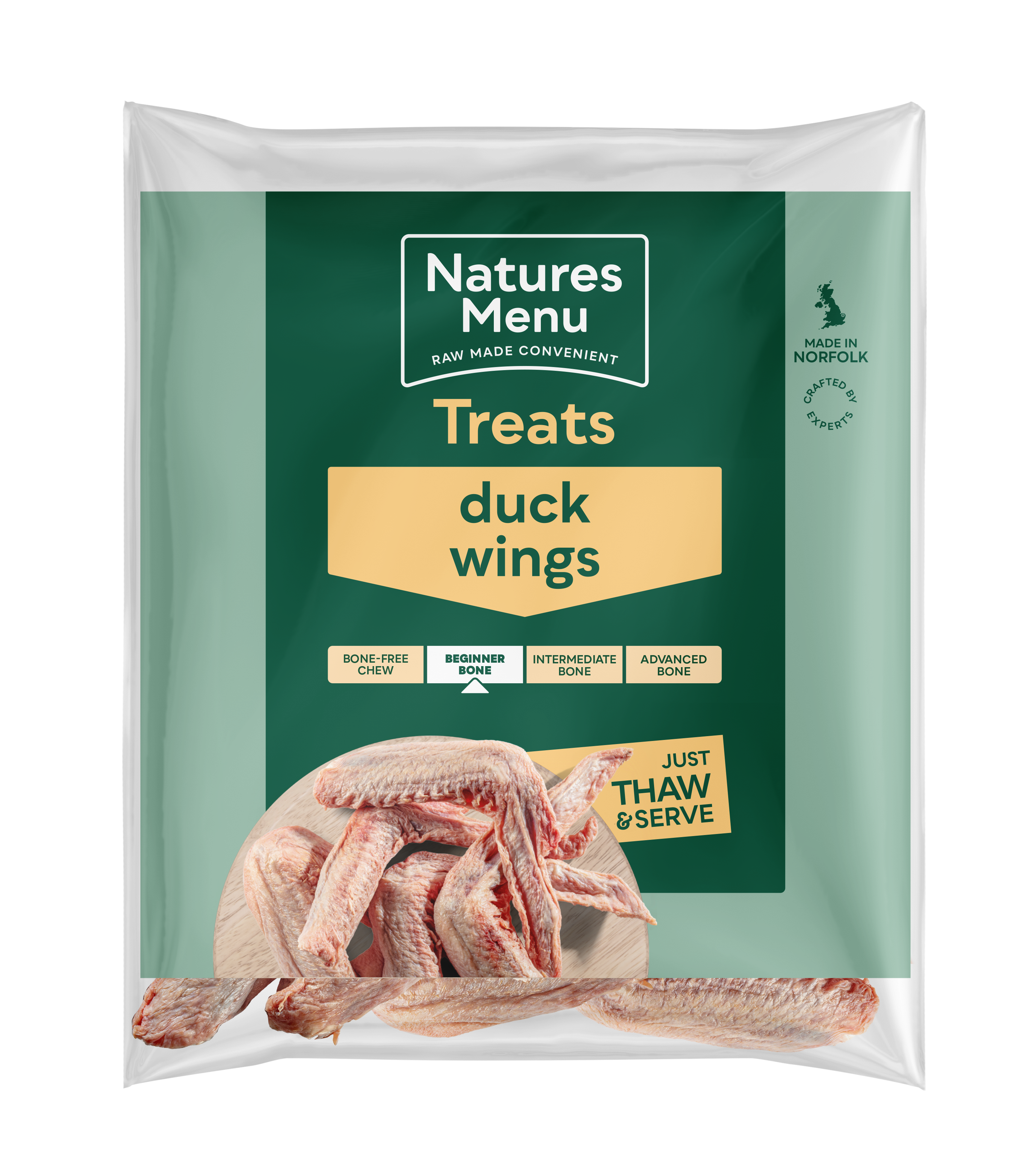Natures Menu Raw Duck Wings Raw Dog Treats, 6 Pack