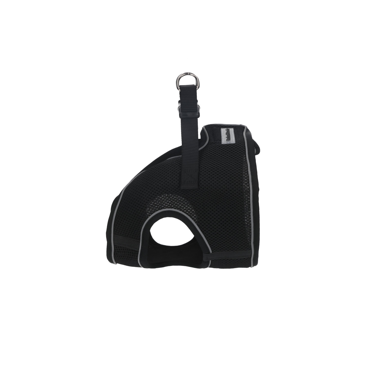 Rufus & Rosie Mesh Step-In Black Dog Harness, S-M