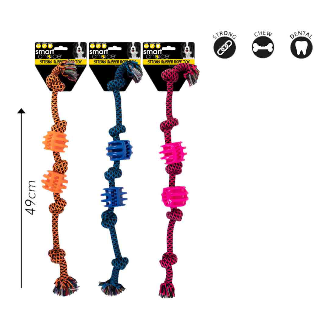Smart Choice Rubber Rope Dog Tug Toy