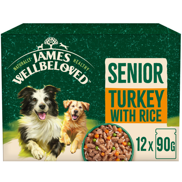 James Wellbeloved Senior Turkey in Gravy Pouch Dog Food 12x90g