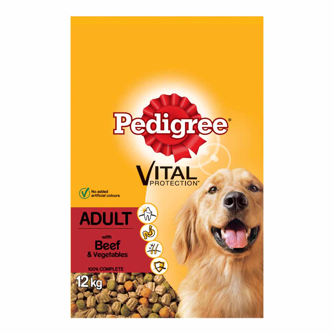 Pedigree Dry Dog Food Vital with Beef and Vegetables 12kg