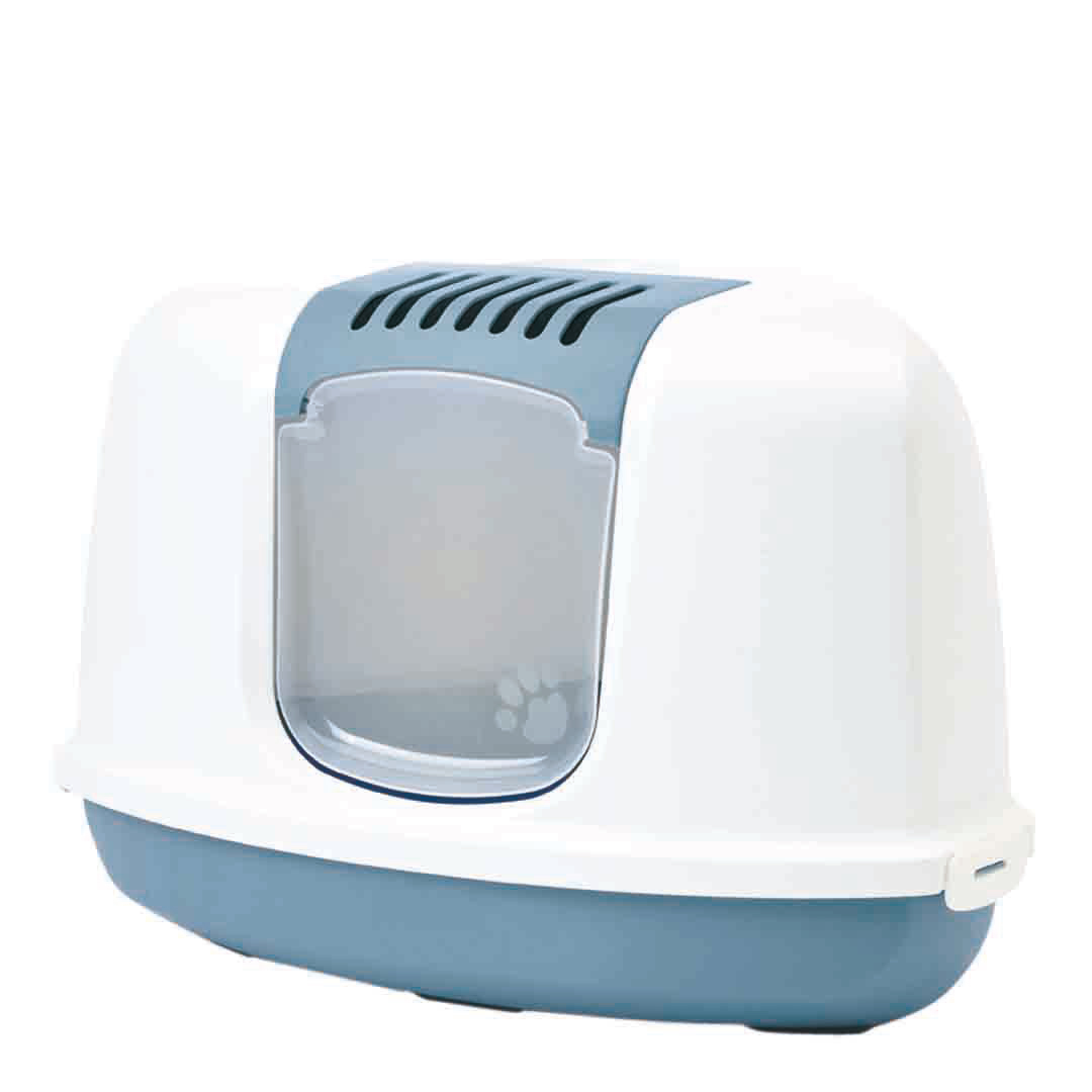 Savic Nestor Corner Cat Litter Tray Blue & White