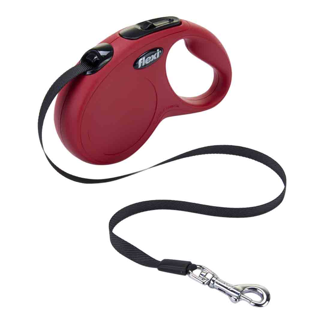 Flexi Classic Retractable Tape Small Dog Lead 5m - Red
