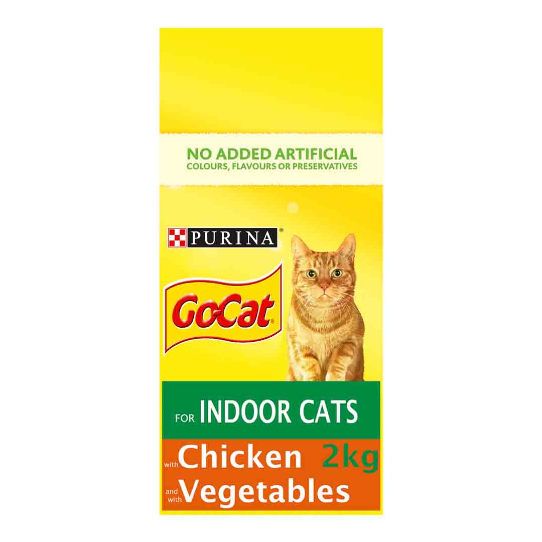 Go-Cat Indoor Chicken, Turkey & Vegetables Dry Cat Food 2kg
