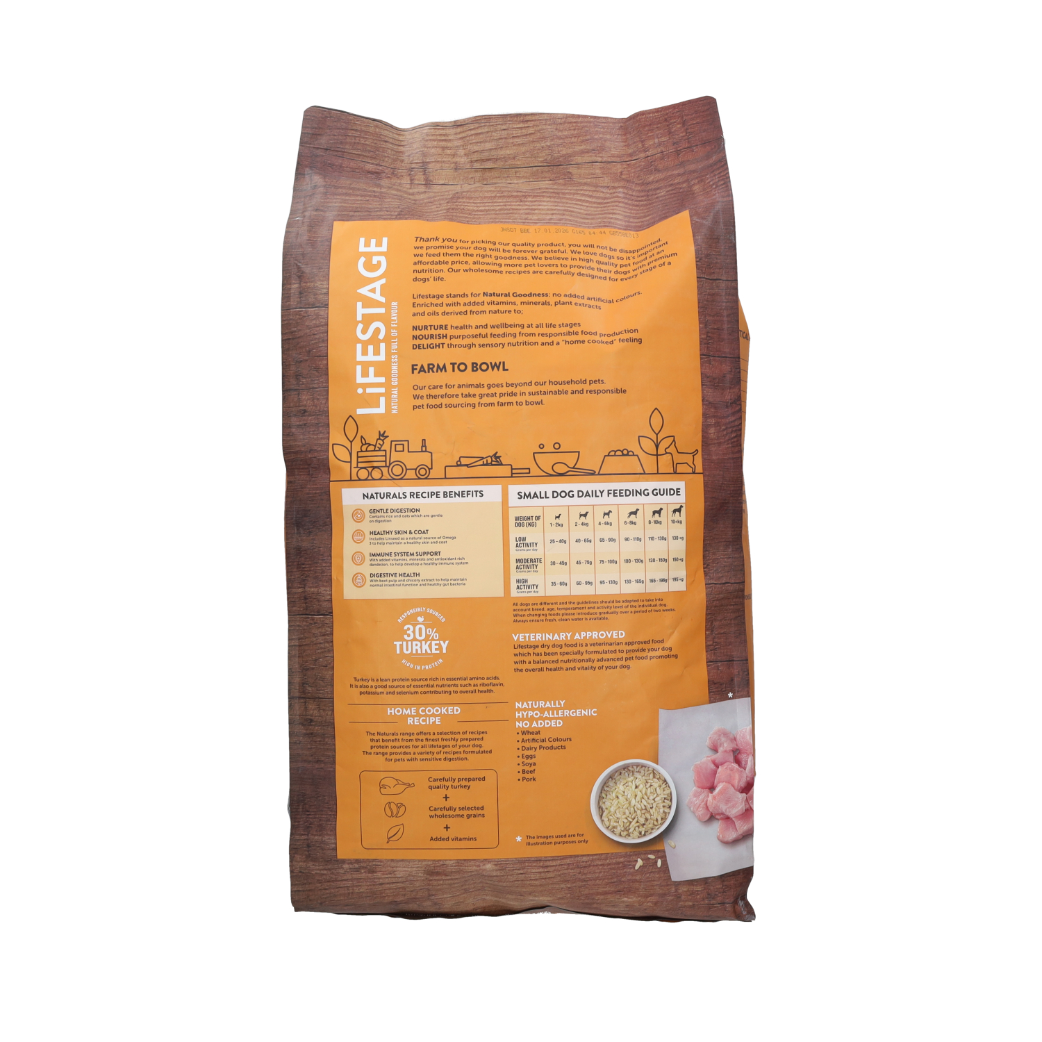 Lifestage Small Breed Adult Dog Food Turkey & Brown Rice 12kg