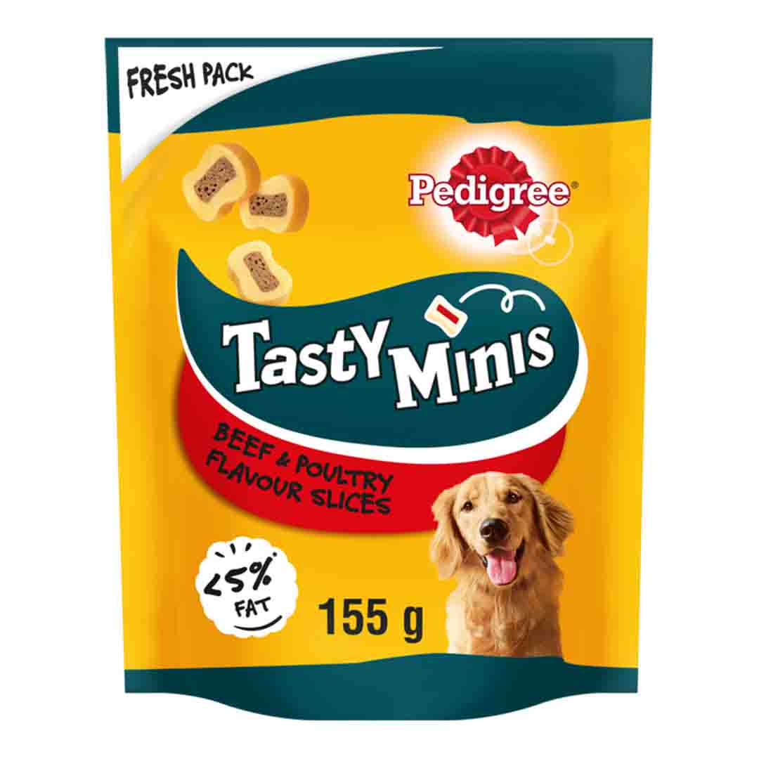 Pedigree Tasty Bites Chewy Slices With Beef 155g