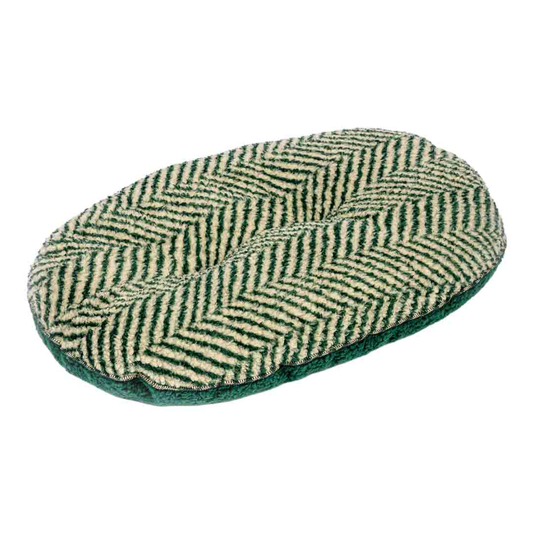 Danish Design Fleece Green Herringbone Quilted Dog Mattress Large
