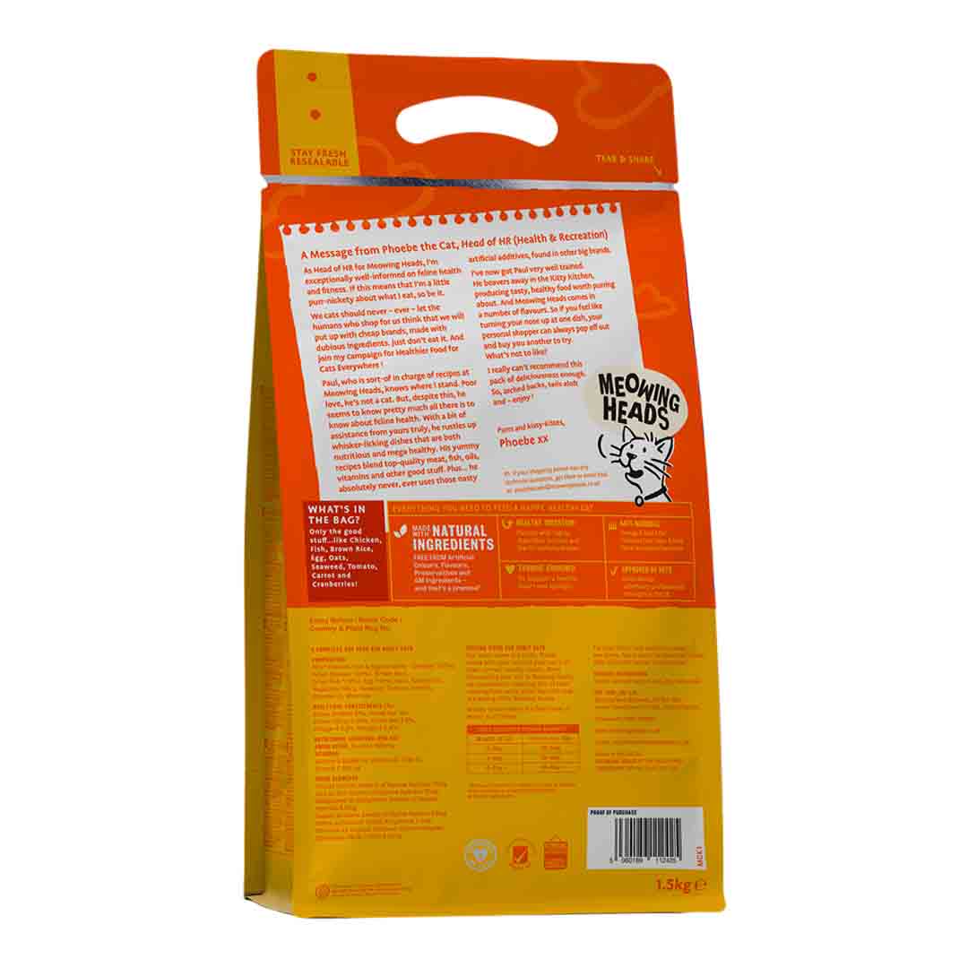 Meowing Heads Paw Lickin Chicken Cat Food 1.5kg