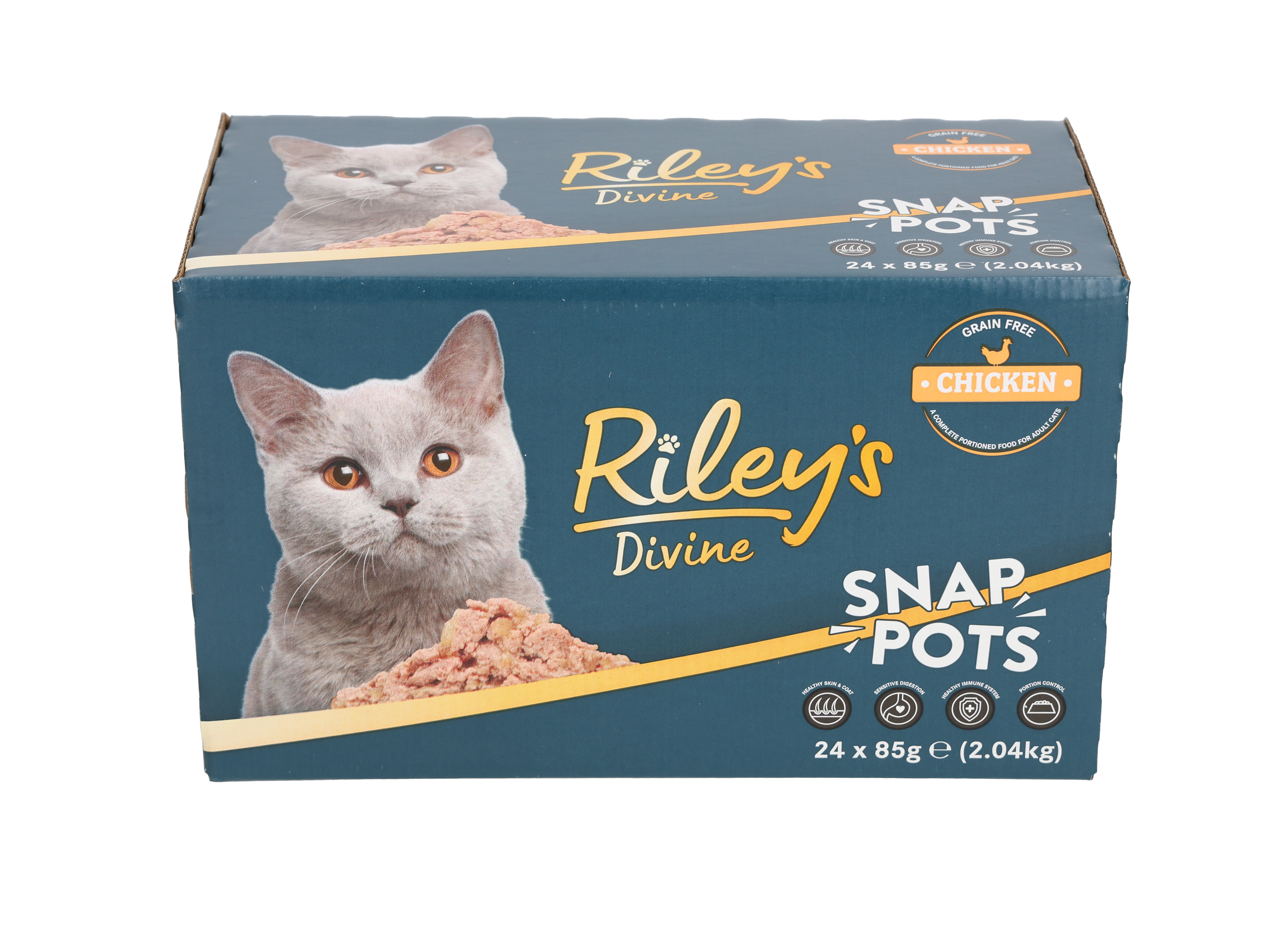 Rileys Divine Cat Grain Free Chicken Snap Pots 24x85g