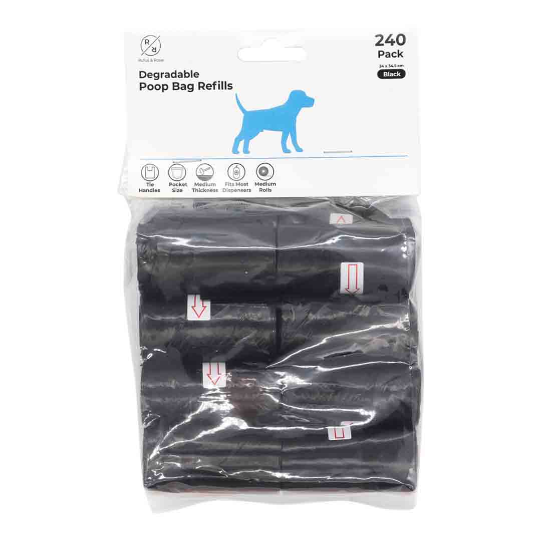 Rufus & Rosie Black Poop Bags, Medium