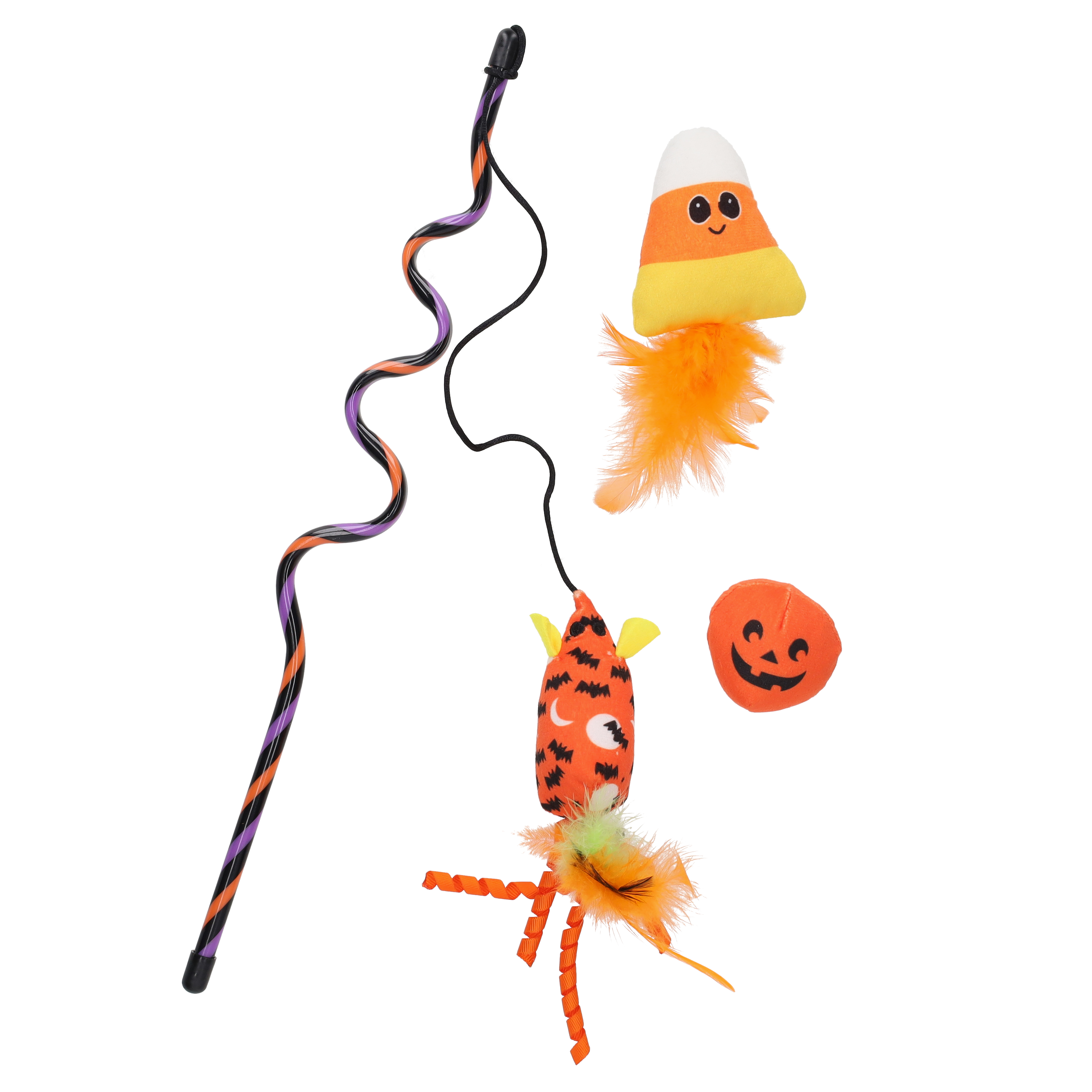 Smart Choice Wiggly Orange Cat Teaser Toy 3 Pack