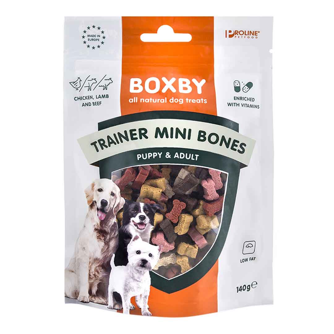 Boxby Trainer Mini Bones Biscuits, Dog Training Treats, 140g