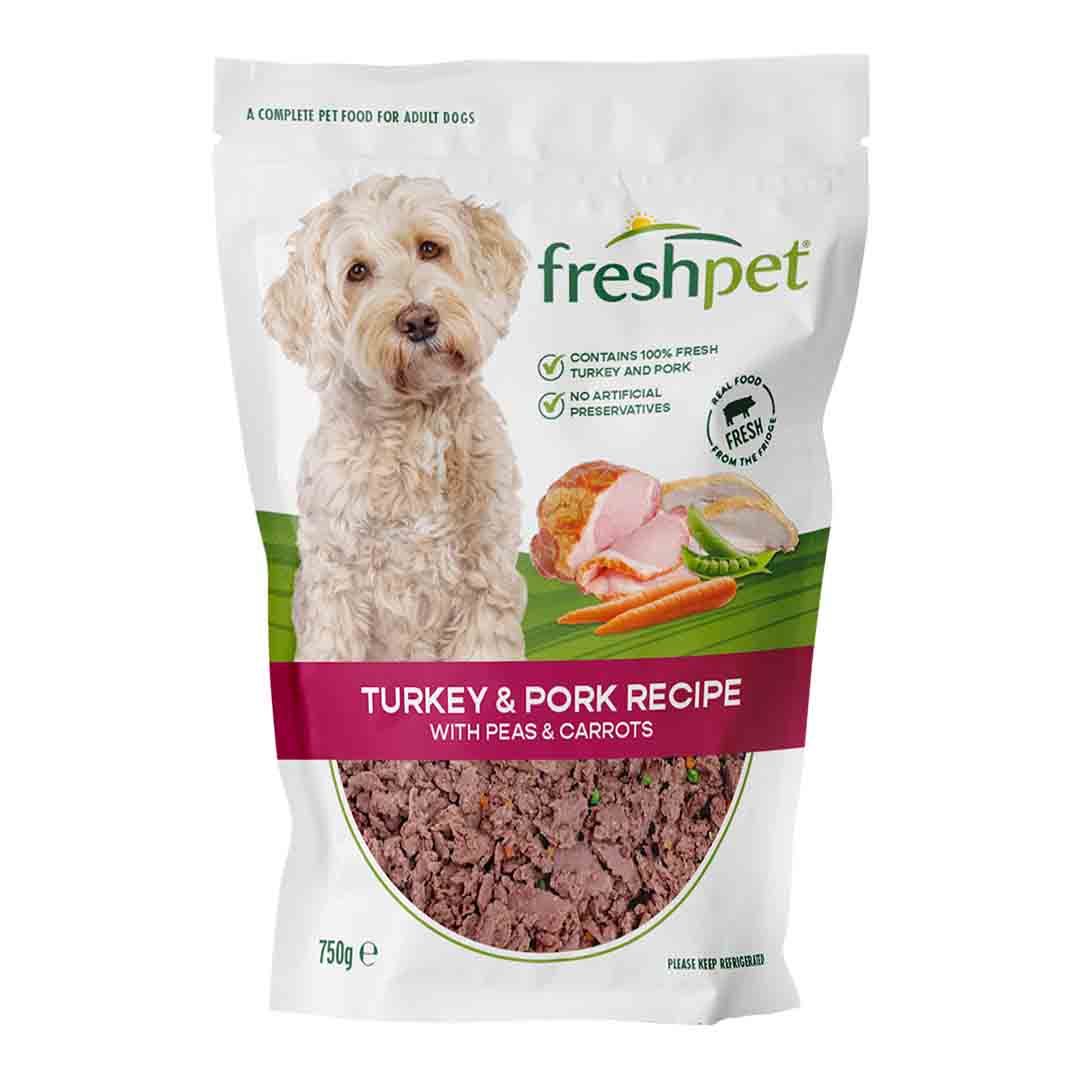 Freshpet Turkey & Pork Recipe With Peas & Carrots Fresh Dog Food Recipe 750g