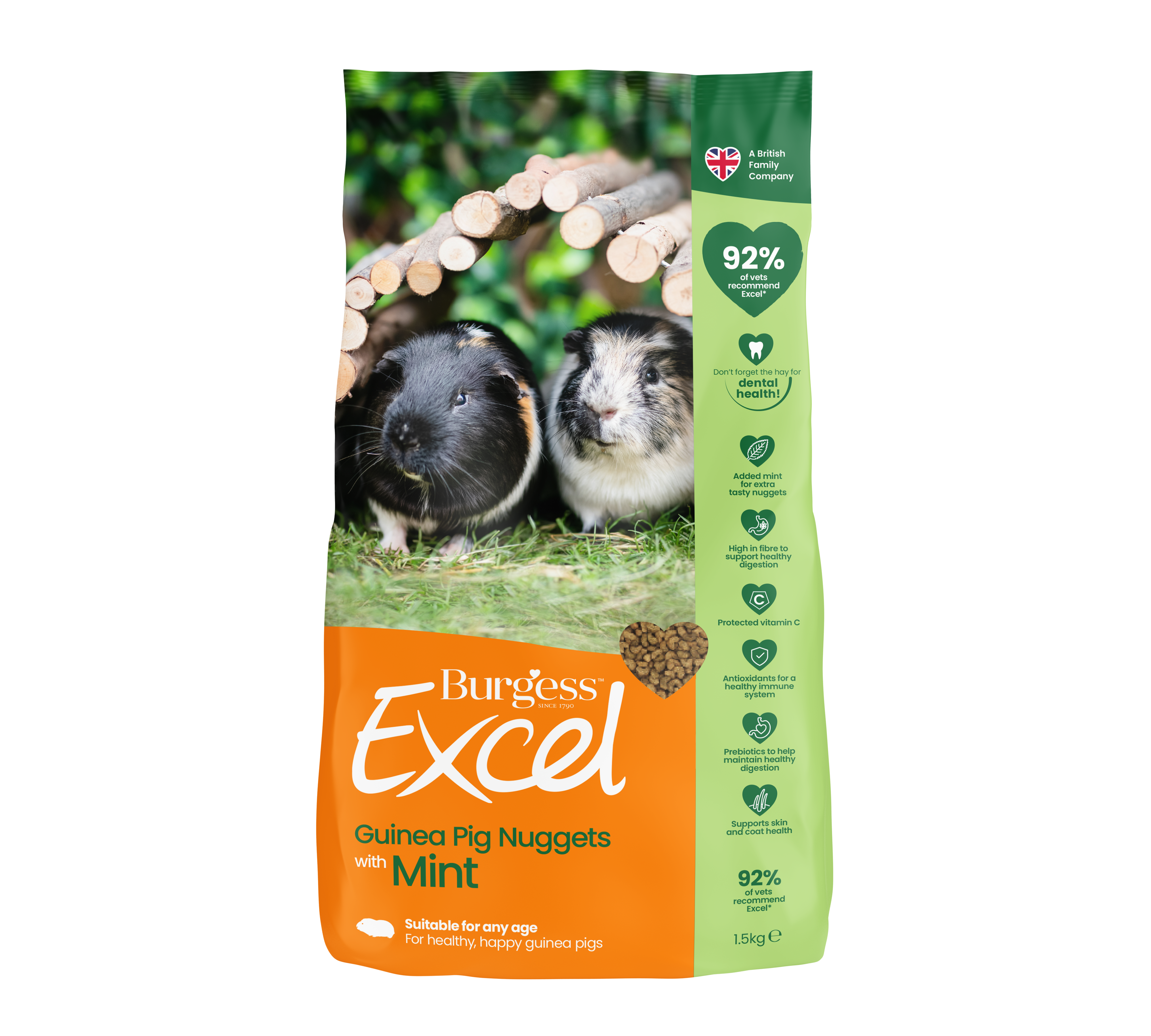 Excel Guinea Pig Food, Tasty Nuggets 1.5kg