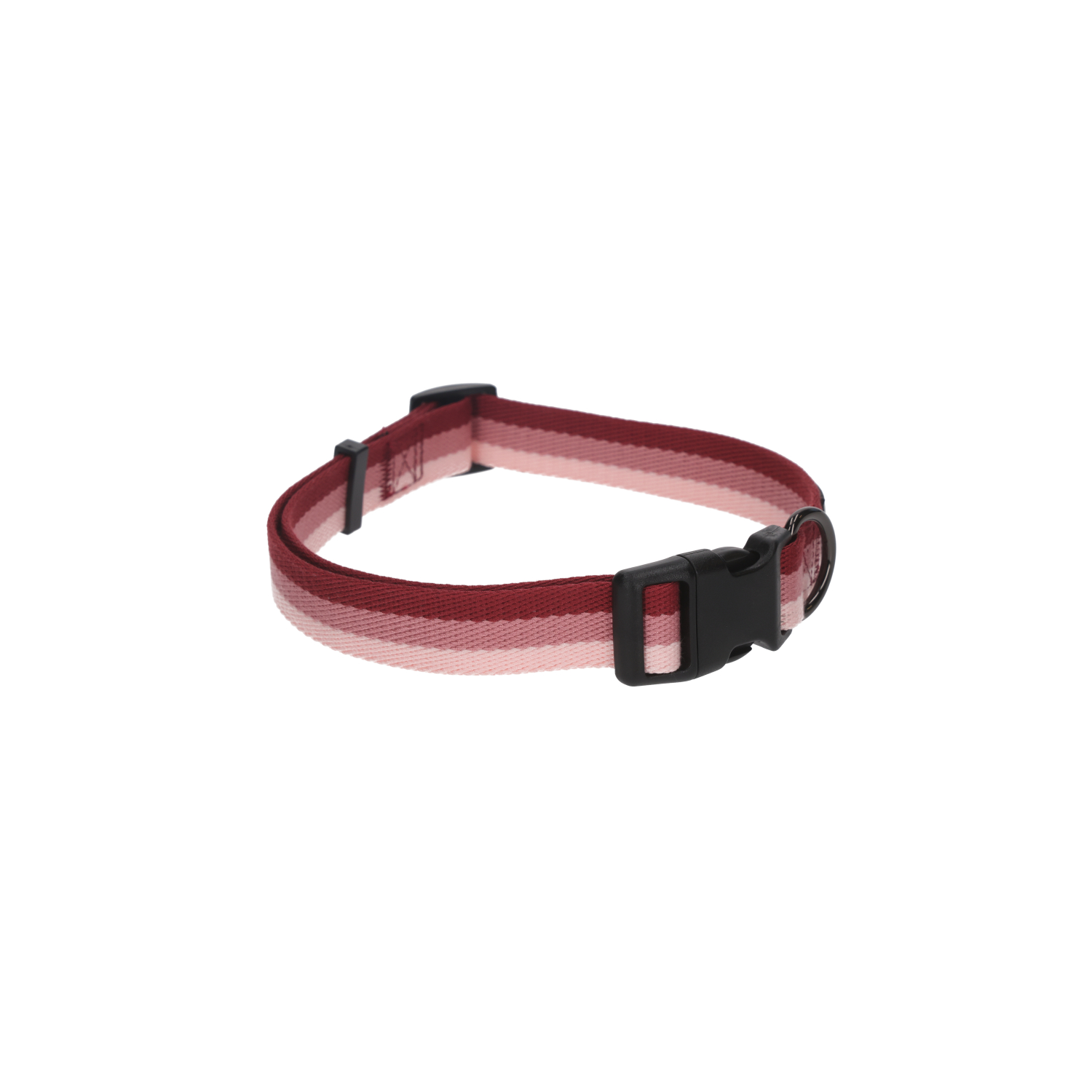 Rufus & Rosie Pink Striped Padded Dog Collar, Medium