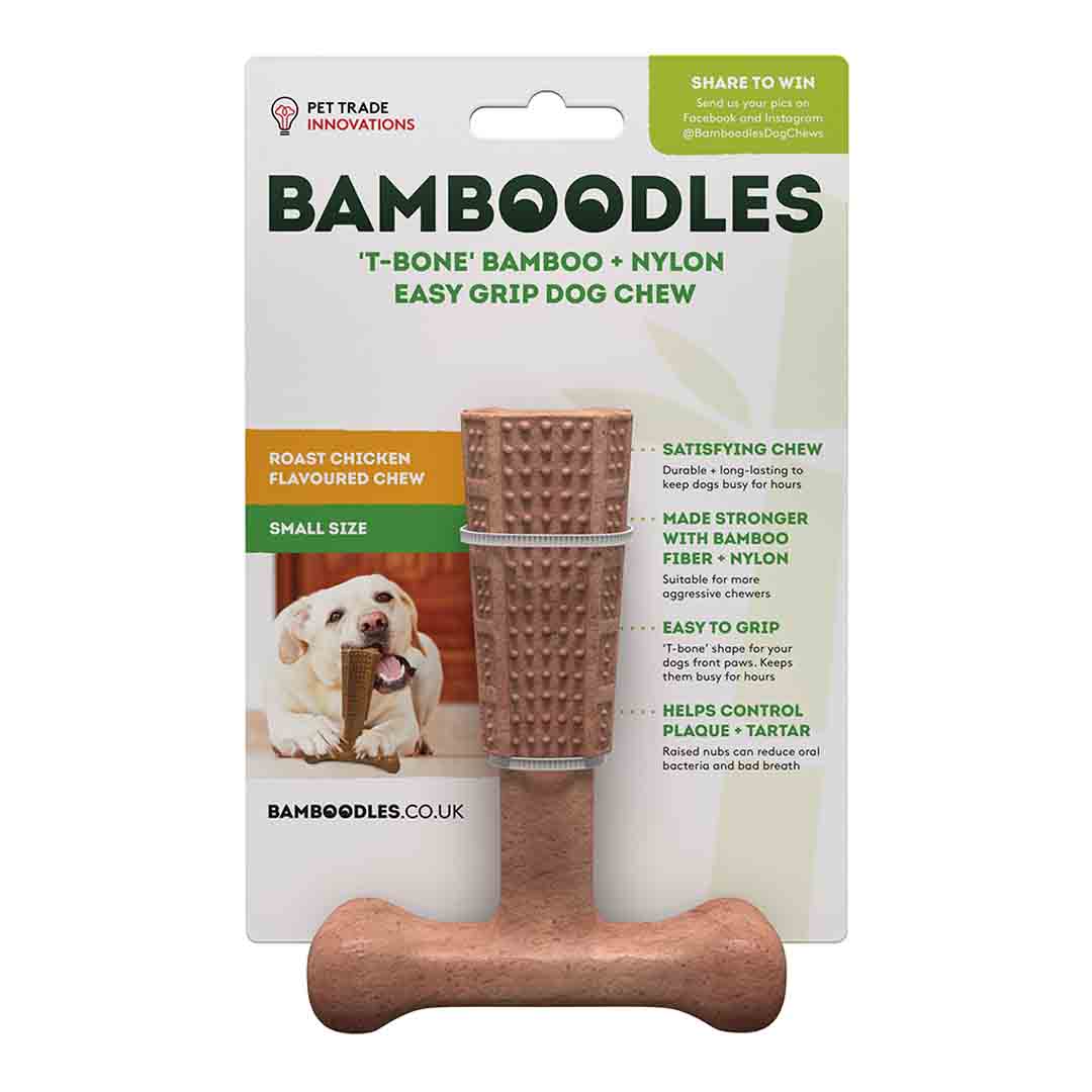 Bamboodles T Bone Chicken Dog Chew Toy Small