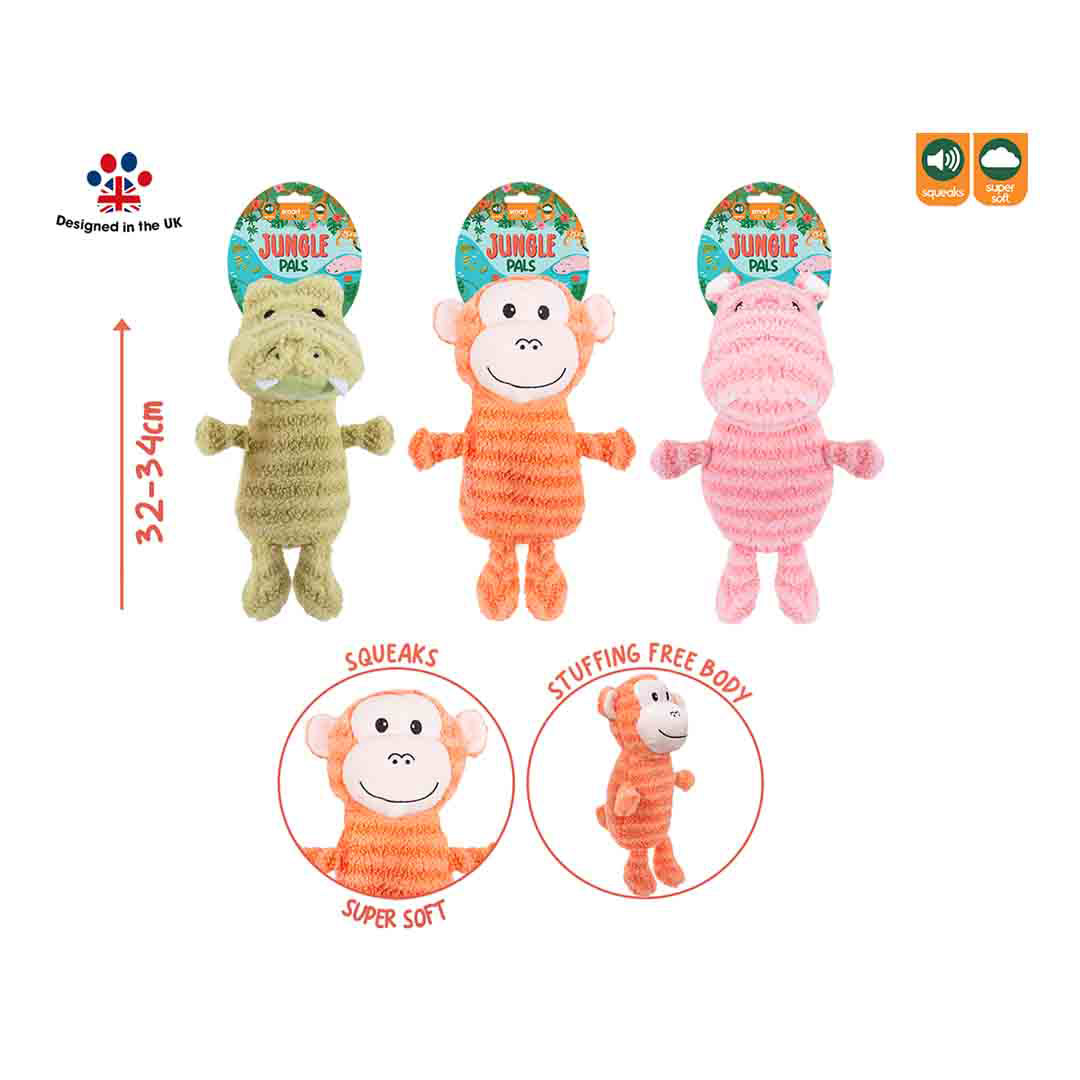 Smart Choice Squeaky Soft Plush Assorted Animal Dog Toys