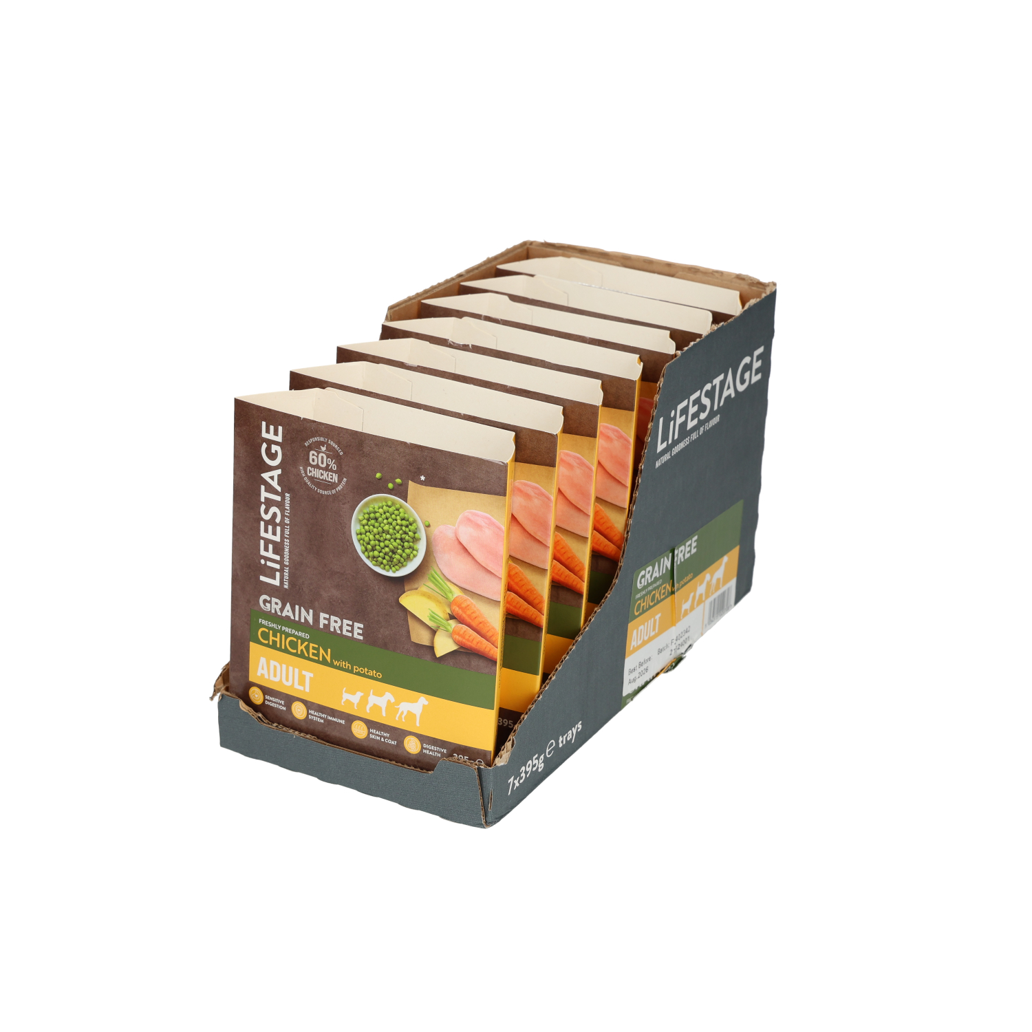Lifestage Grain Free Adult Chicken and Potato Dog Food 7x395g