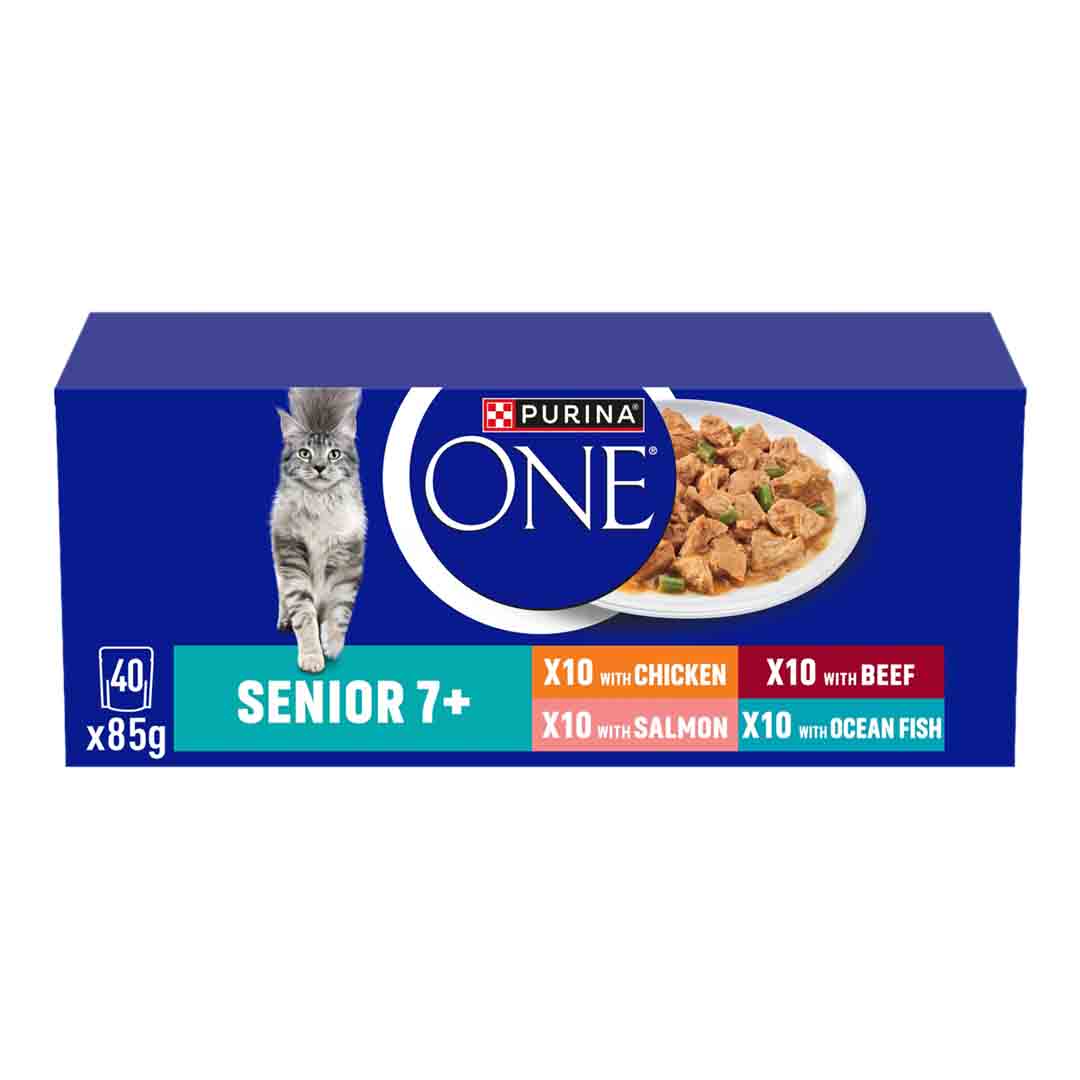 PURINA ONE Senior 7+ Mini Fillets Mixed Selection Wet Cat Food 40x85g