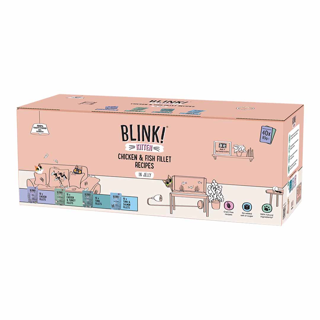 Blink Kitten Chicken & Fish Selection in Jelly Bulk Pack 40x85g