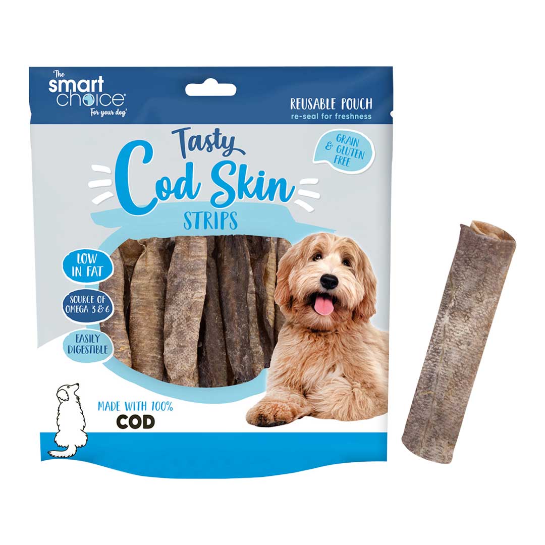 Smart Choice Cod Skin Strips Dog Treats 12 Pack 95g