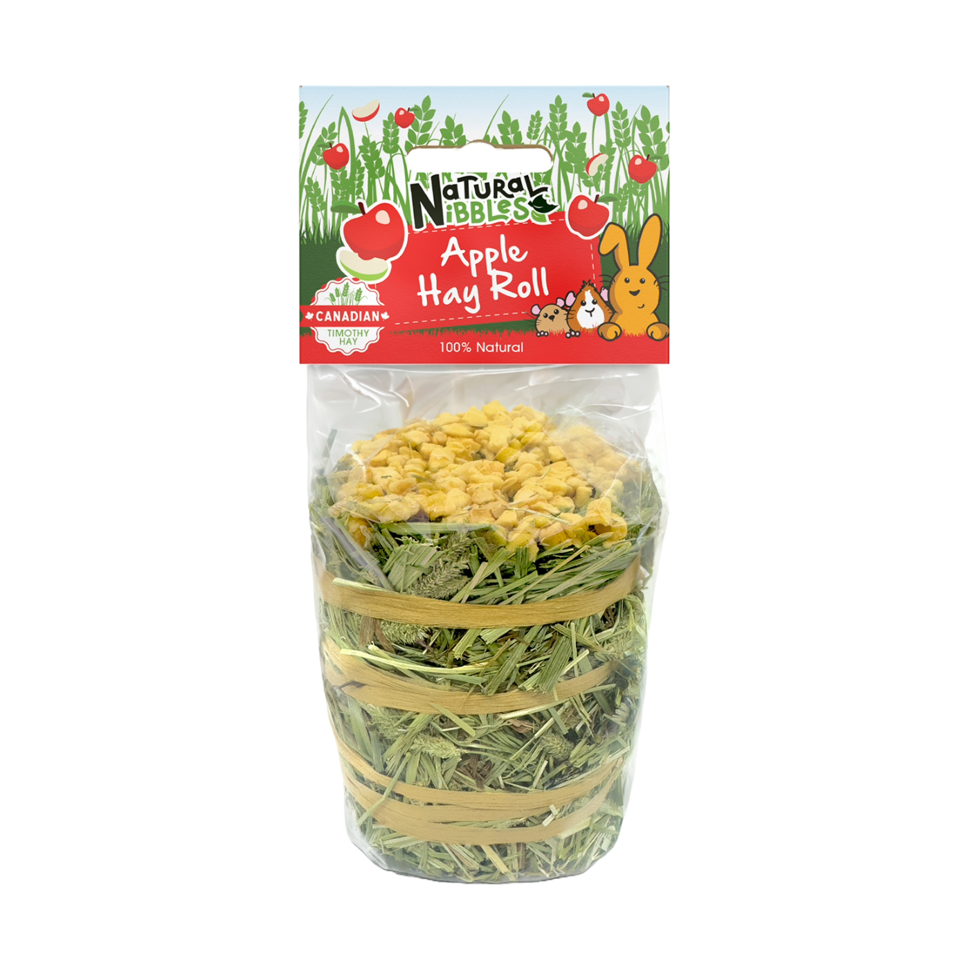 Natures Grub Natural Nibbles Timothy Hay Roll - Apple
