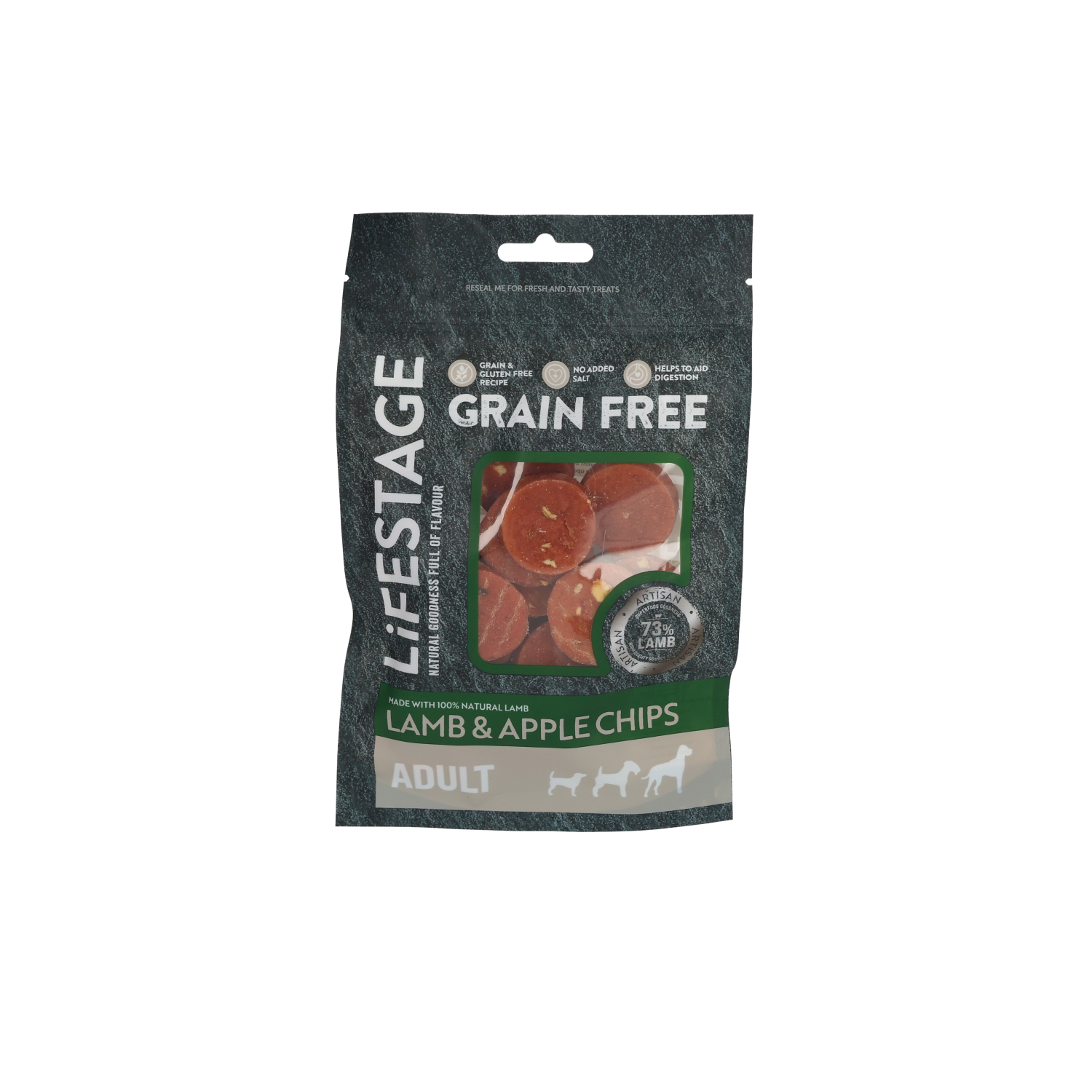 Lifestage Grain Free Lamb & Apple Chips, Dog Treats, 80g