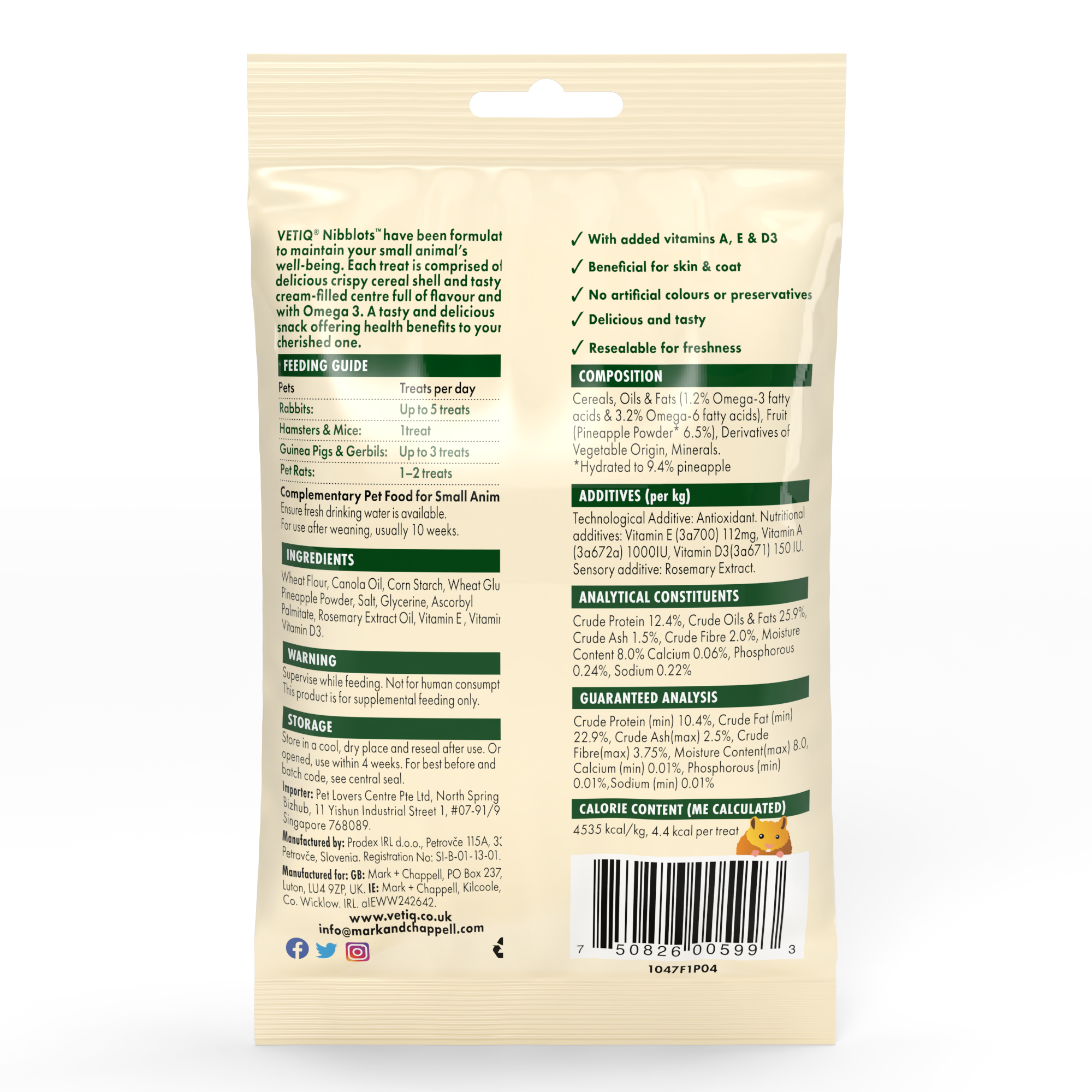 Nibblot Apple Treats for Small Animals 30g