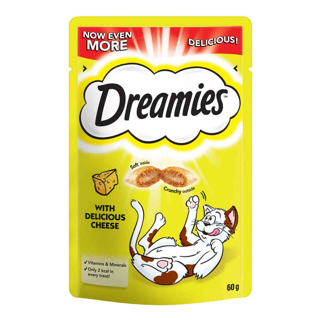 Dreamies Pouch with Delicious Cheese Cat Treats, 60g