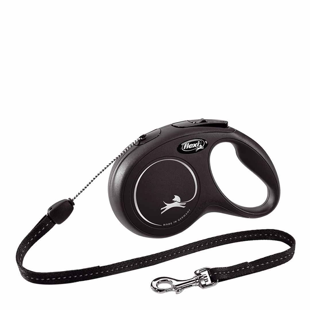 Flexi Classic Retractable Cord Medium Dog Lead 5m - Black
