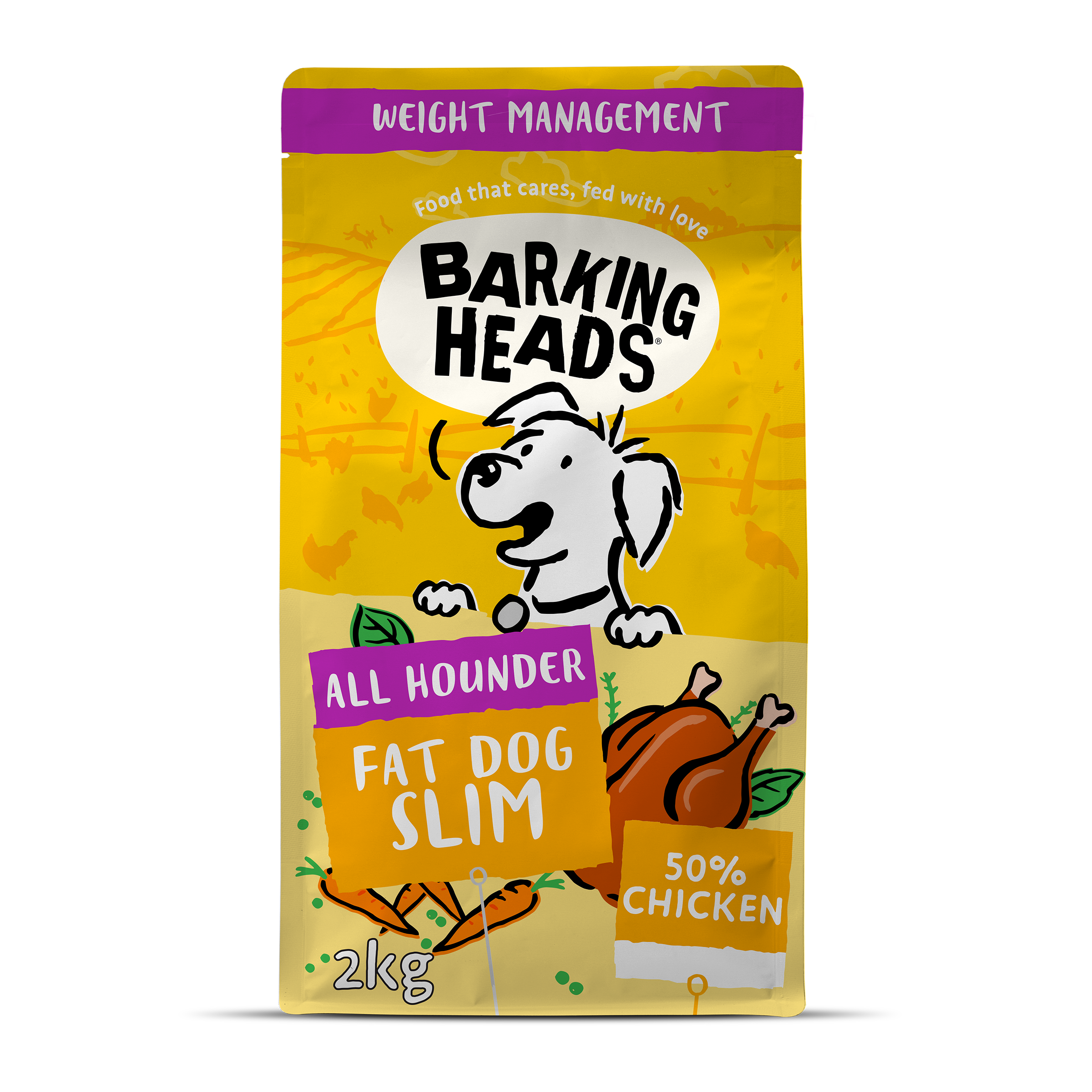 Barking Heads All Hounder Fat Dog Slim Chicken Dry Dog Food, 2kg