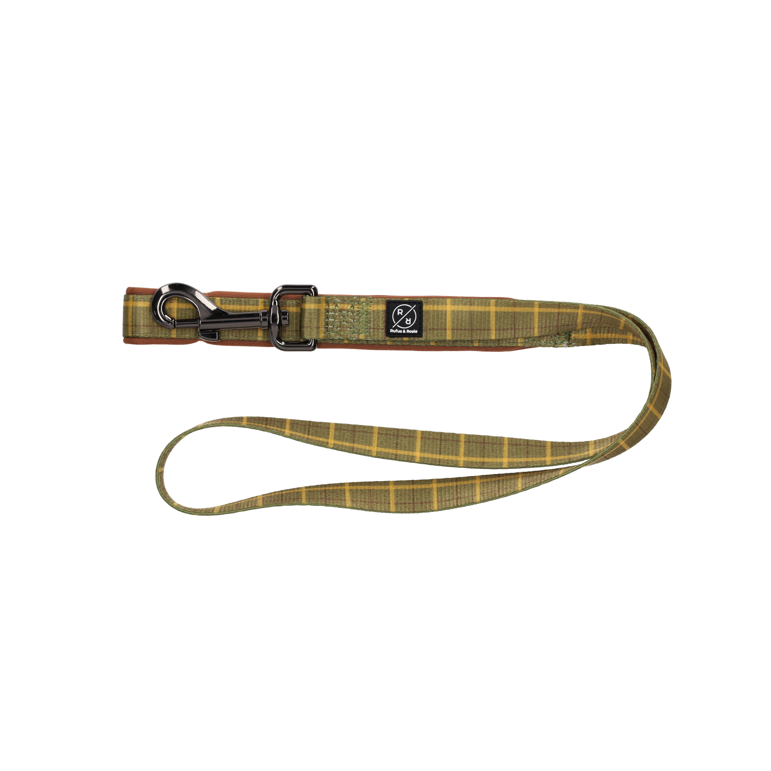 Rufus & Rosie Padded Dog Lead, Green 
